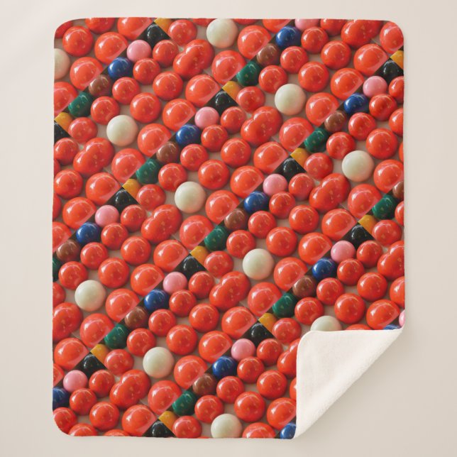 Manta Sherpa Bolas de Snooker coloridas, (Anverso)
