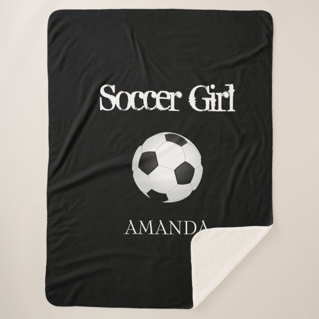 Manta Sherpa Bolsa de fútbol personalizada Ball Throw Blanket (Anverso)