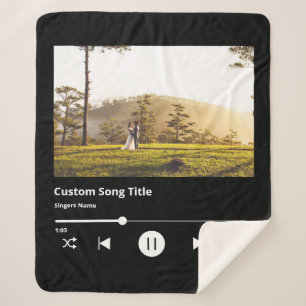 Manta Sherpa Bolsa de música fotográfica boda con canción perso