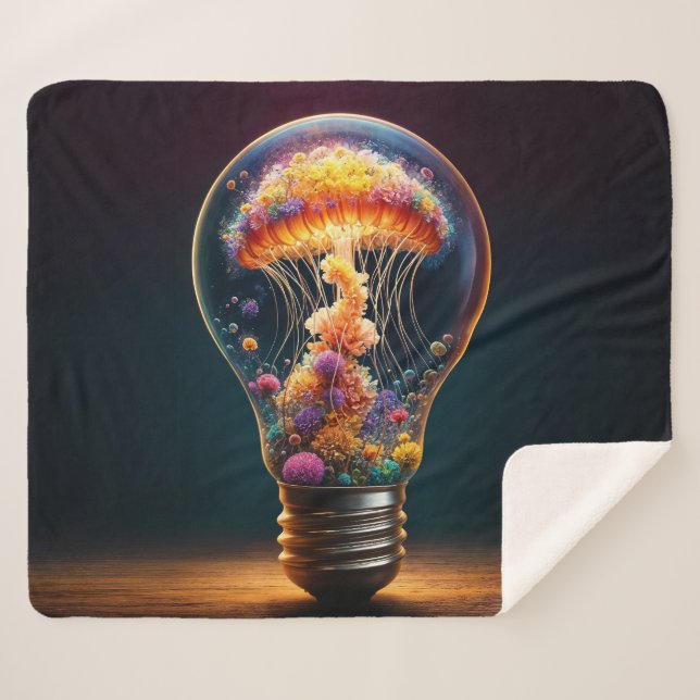 Manta Sherpa Bombilla de vidrio de fantasía creatividad luminos (Anverso (horizontal))