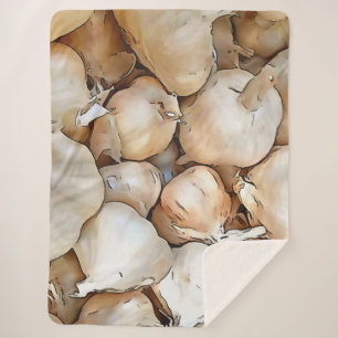 Manta Sherpa Bombillas de ajo Arte de esquema negro artístico