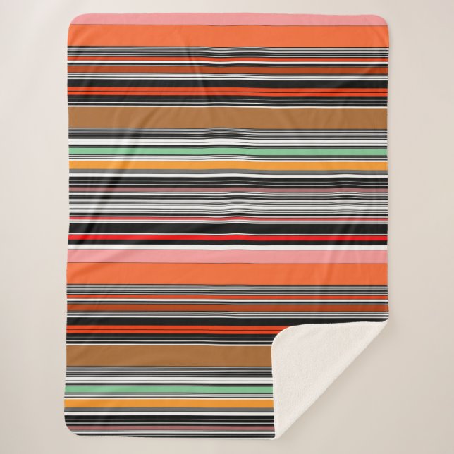 Manta Sherpa Bonitas rayas de colores (Anverso)