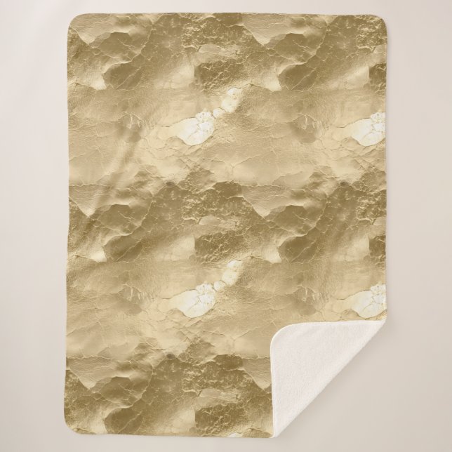 Manta Sherpa Bonito Champagne Glamour Gold (Anverso)