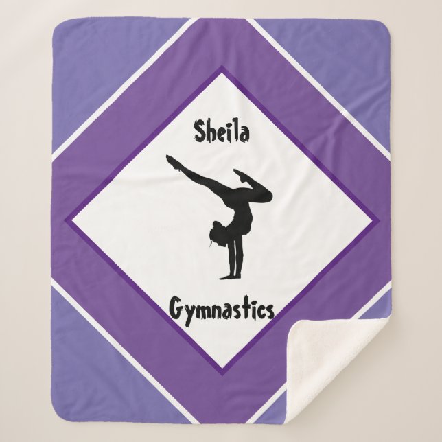 Manta Sherpa Bonito en la gimnasia púrpura personalizada (Anverso)