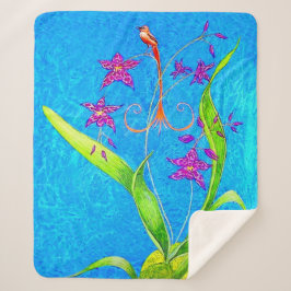 Manta Sherpa Bonito Pequeña Orquídea