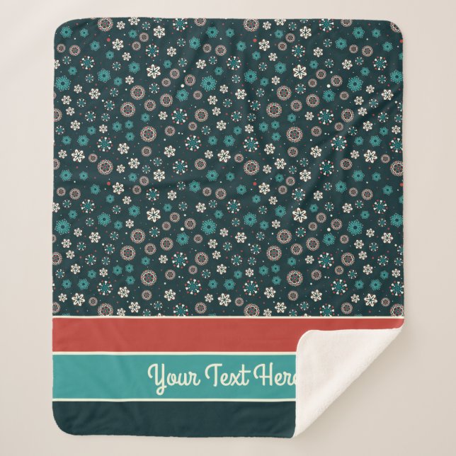 Manta Sherpa Bonito Verde azulado Aqua Rojo Escandinavia Copos  (Anverso)