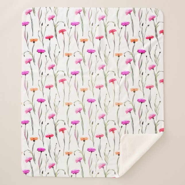 Manta Sherpa Bonitos Carnaciones Con Patrón De Estrellas (Anverso)