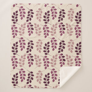 Manta Sherpa Bordeaux Modern Botanical Japandi