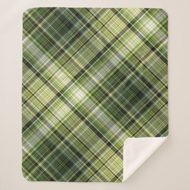 Manta Sherpa Bosque con cubierta verde y crema (Anverso)