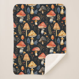 Manta Sherpa Bosque de champiñones y Fern