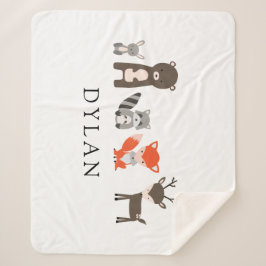 Manta Sherpa Bosque de Woodland Animales Baby Blanket Kawaii Cu