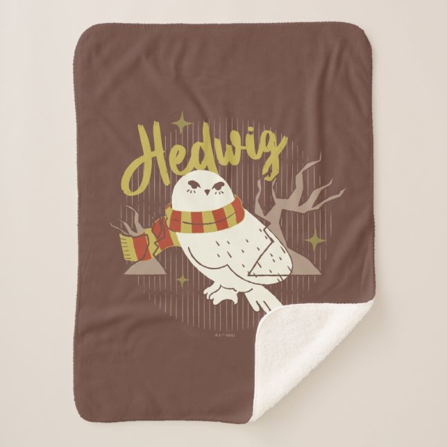 Manta Sherpa Bosque Dibujado Hedwig Caprichoso (Anverso)