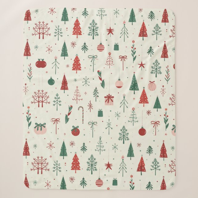 Manta Sherpa Bosque navideño escandinavo (Anverso)