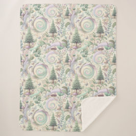 Manta Sherpa Bosque Pastel Encantado: Una Fantasía Cottagecore