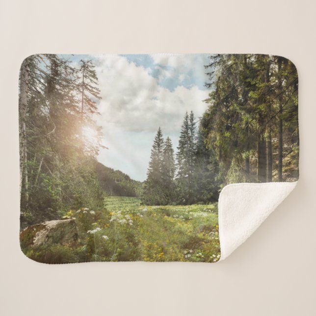 Manta Sherpa Bosques | Sun Peeking Thu (Anverso (horizontal))
