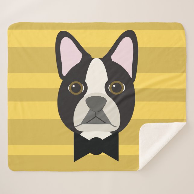 Manta Sherpa Boston Terrier (Anverso (horizontal))