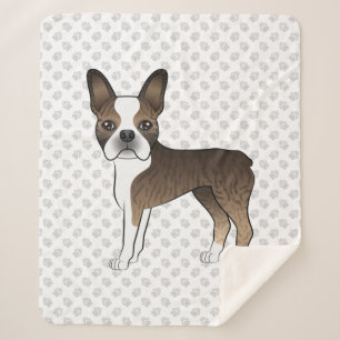 Manta Sherpa Boston Terrier atigrado adorable perro de dibujos