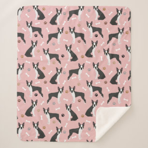 Manta Sherpa Bota Sherpa de Boston Terrier Bones y Paws