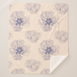 Manta Sherpa Botánica de amapola grande