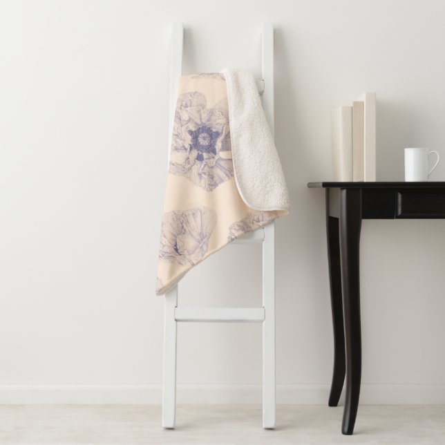 Manta Sherpa Botánica de amapola grande (In situ)