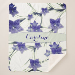 Manta Sherpa Botánica de Vino Floral Púrpura Personalizada