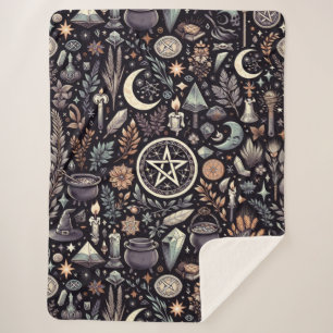 Manta Sherpa Botánica encantada: hierbas y brujería mágicas