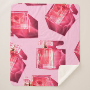Manta Sherpa Botellas de patrón de perfume femenino