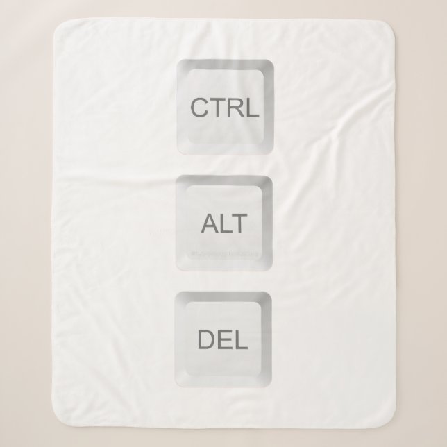 Manta Sherpa Botón del teclado de computadora CTRL ALT DEL de S (Anverso)