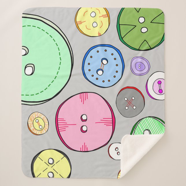 Manta Sherpa Botones Pastel coloridos (Anverso)