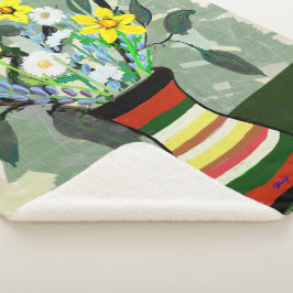 Manta Sherpa Bouquet y Vase