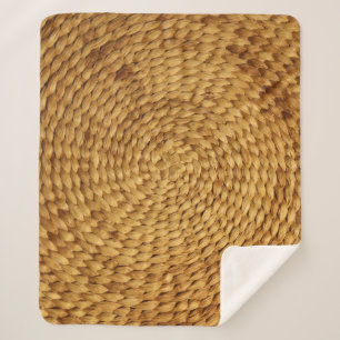 Manta Sherpa Brasa tejida: Auténtica marrón texturada