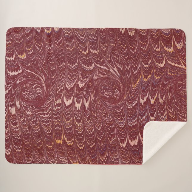 Manta Sherpa brick red marble print (Anverso (horizontal))
