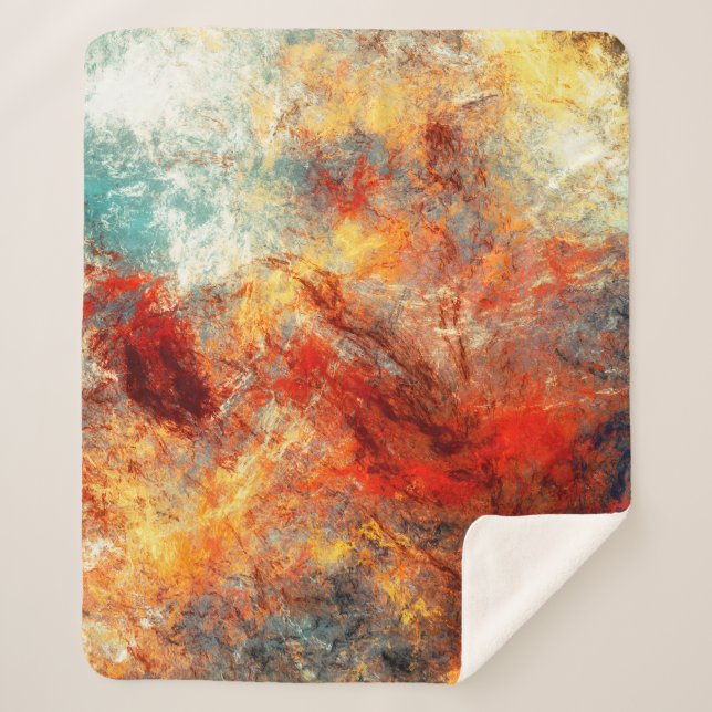 Manta Sherpa Bright artistic splashes. Abstract painting color  (Anverso)