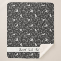 Brillantes Pájaros Blancos Negros e Invierno Patró