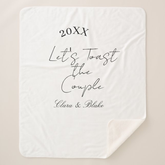 Manta Sherpa Brindemos por la pareja de boda de compromiso ye (Anverso)