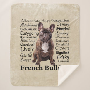 Manta Sherpa Brindle Rasgos de Bulldog francés