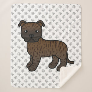 Manta Sherpa Brindle Staffordshire Bull Terrier Perro de Dibujo