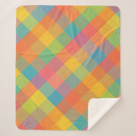 Manta Sherpa Brisa de Madras - Fleche Sherpa en blanco en diago