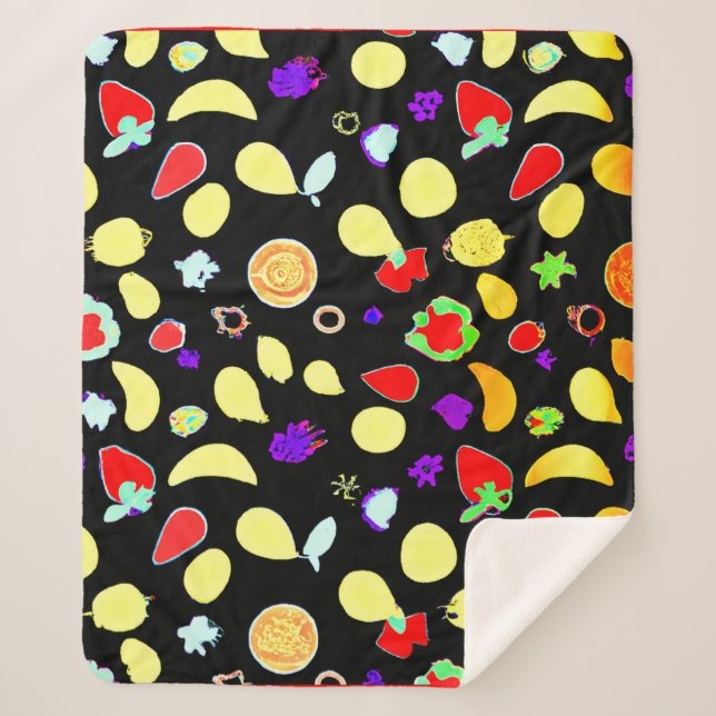 Manta Sherpa Brote de frutas tropicales neonesas (Anverso)