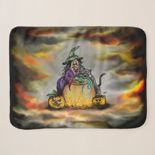 Manta Sherpa Bruja y gato negro, ¡Feliz Halloween!