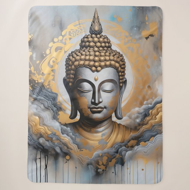 Manta Sherpa Buda iluminado (Anverso)