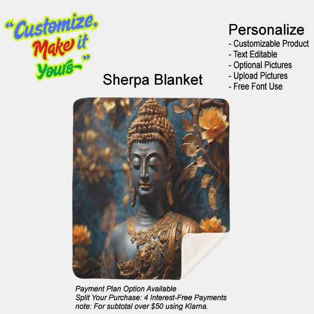 Manta Sherpa Buda Ultra Soft Sherpa Blanket (Buddha Ultra Cozy Sherpa Blanket. Size Medium.)