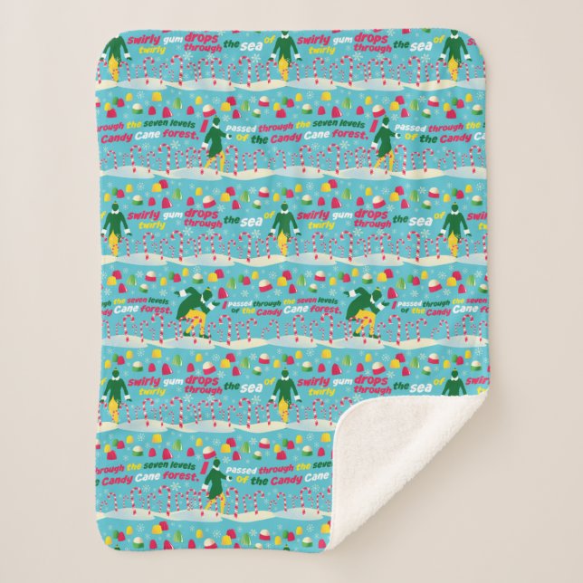 Manta Sherpa Buddy the Elf Candy Pattern (Anverso)