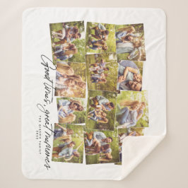 Manta Sherpa Buenos tiempos grandes recuerdos 12 collage de fam