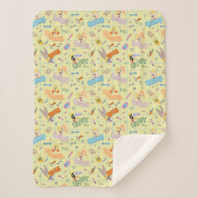 Manta Sherpa BUGS BUNNY BUILDERS™| Patrón de esbozo de caracter (Anverso)