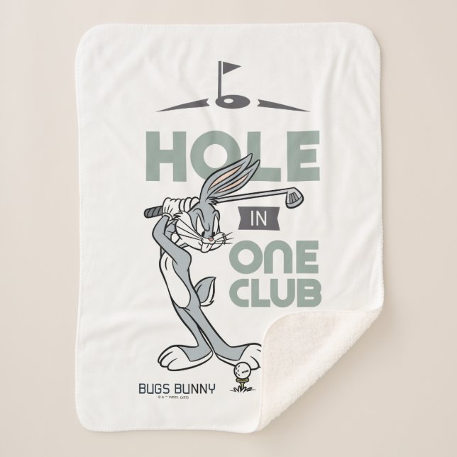 Manta Sherpa BuGS BUNNY™ Golfing - Agujero en un solo club (Anverso)