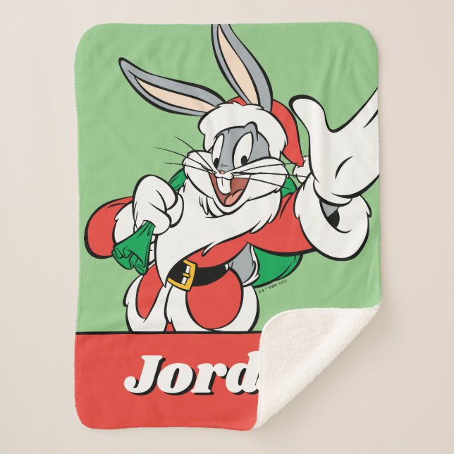 Manta Sherpa BUGS BUNNY™ Santa Waving (Anverso)