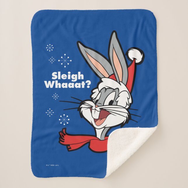 Manta Sherpa BUGS BUNNY™ "Sleigh Whaaat?" (Anverso)
