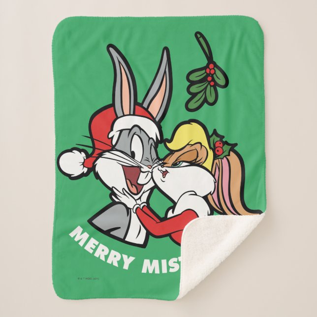 Manta Sherpa BUGS BUNNY™ y Lola "Merry Mistletoe" (Anverso)