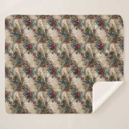 Manta Sherpa Búho Floral Encantador